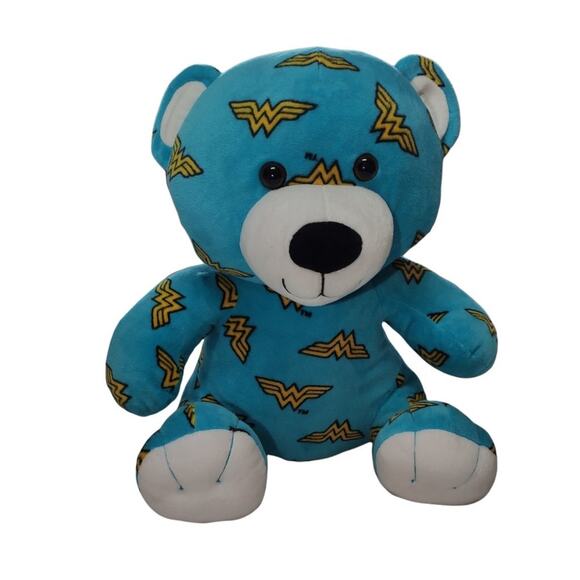 Six Flags Wonder Women Blue Teddy Bear Justice League DC Comics 14 Iches - Picture 1 of 4